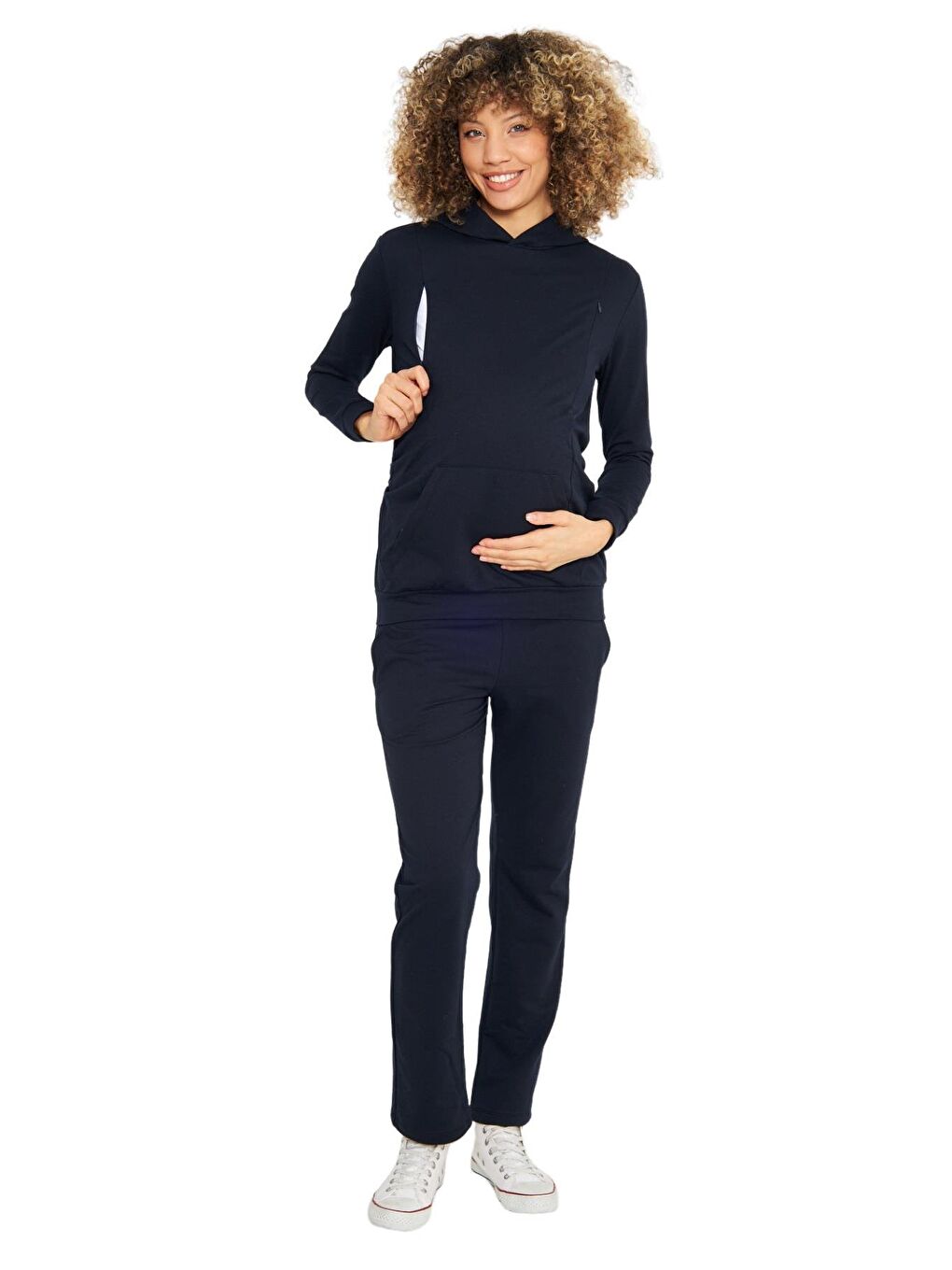 Lacivert Kadın Hamile Ve Emzirme Eşofman Takımı-1