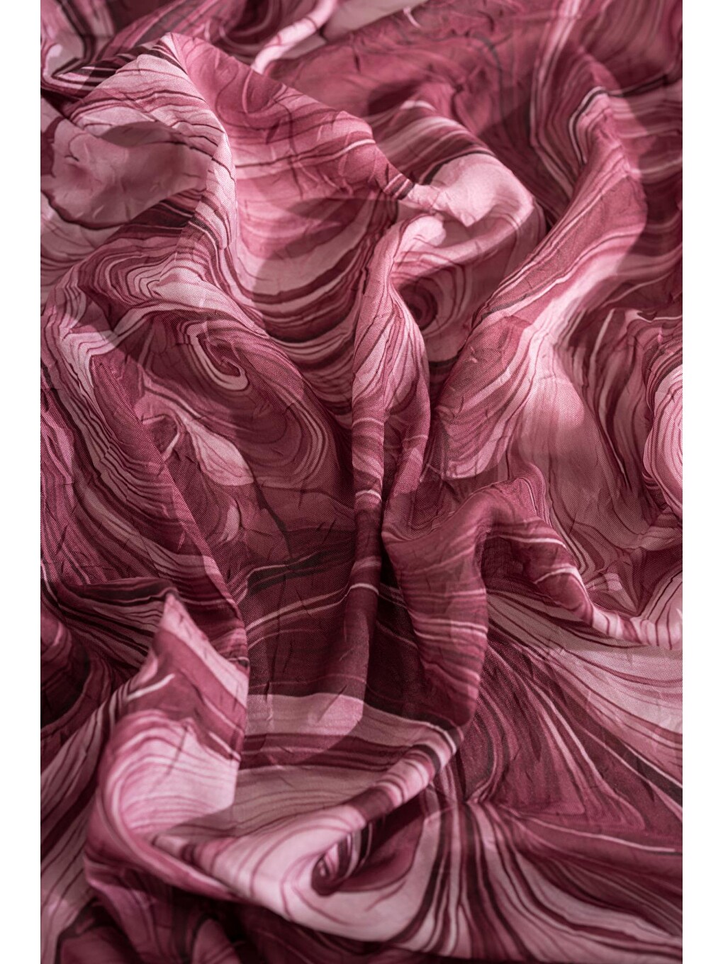 Bordo Ebru Desenli Kırışık Dokulu Soft Eşarp Maryas-5