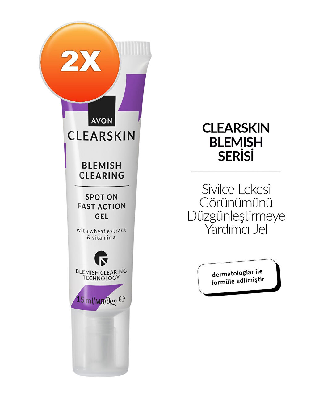 Clearskin Sivilce Lekesi Görünümünü Düzgünleştirmeye Yardımcı Jel 15ml İkili Paket-1