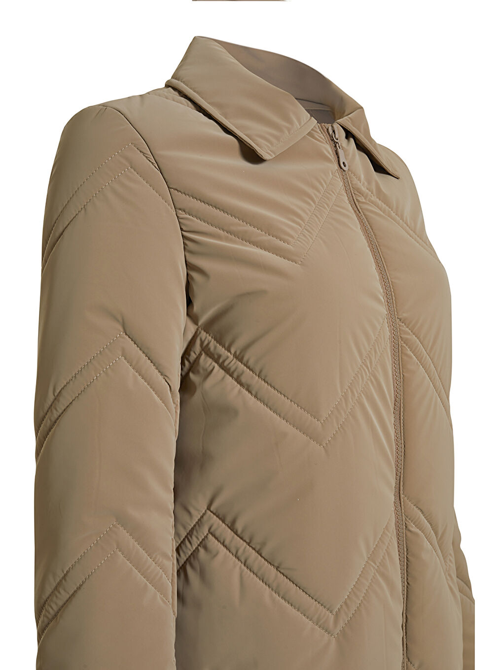 Bej 10578111 Gömlek Yaka Mont-1