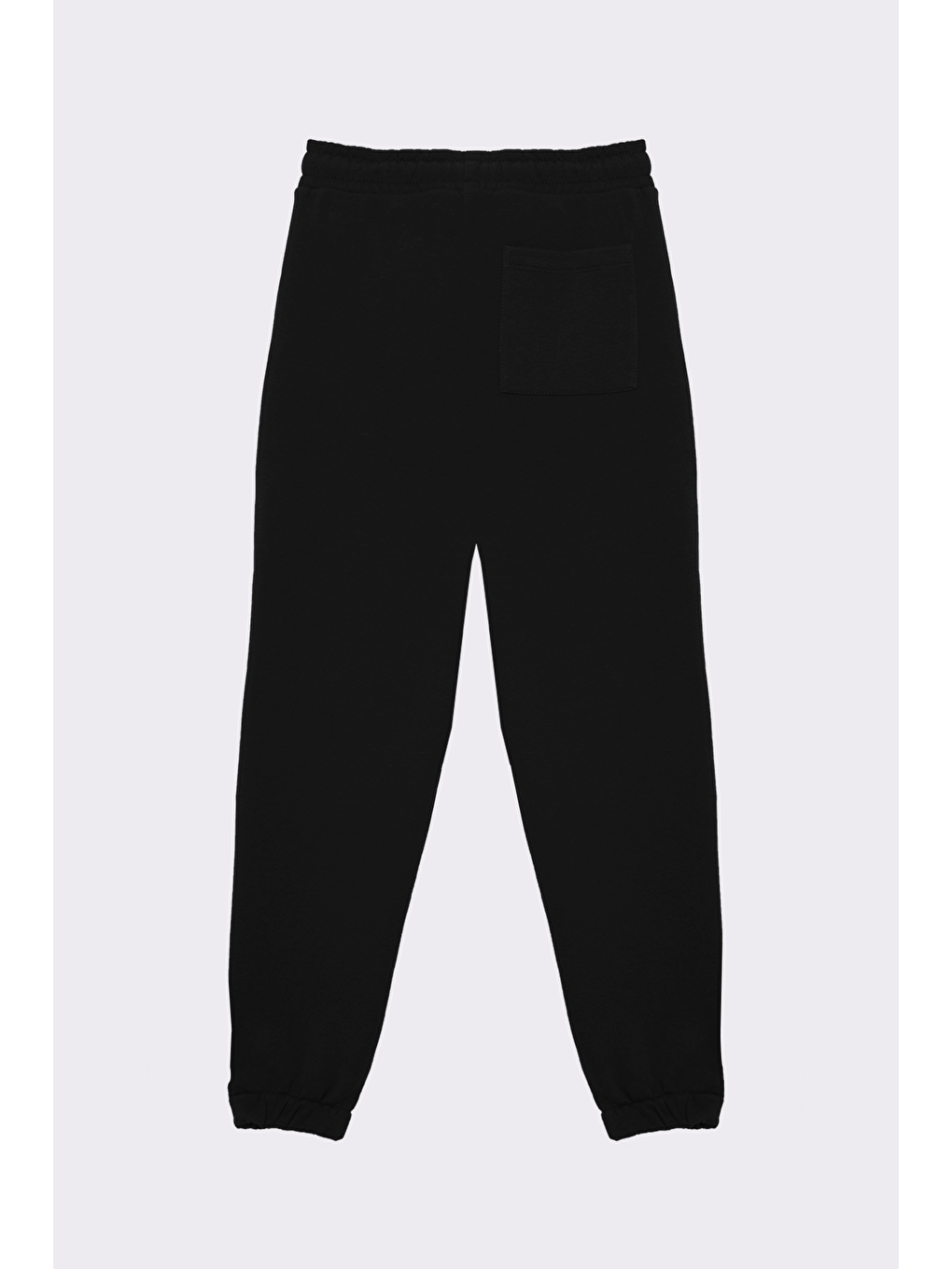 TUDORS Unisex Relax Fit Rahat Kesim Şardonlu 3 Cepli Lastikli Jogger Paça Siyah Eşofman Altı - 3