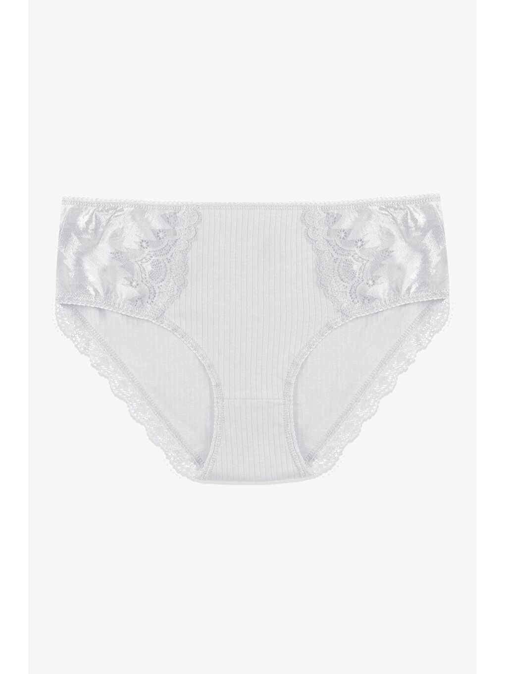 Siyah Kadın 3'lü Fitilli Yan Dantelli Külot-2