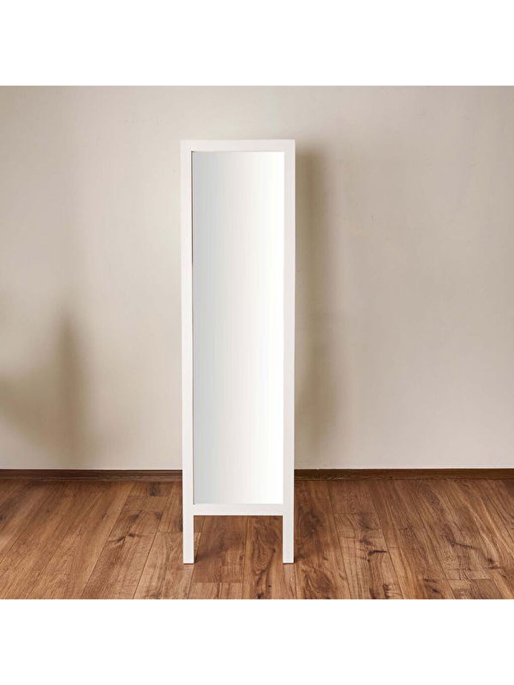 Deco Ahşap Boy Aynası - Beyaz - 160x45 cm-1