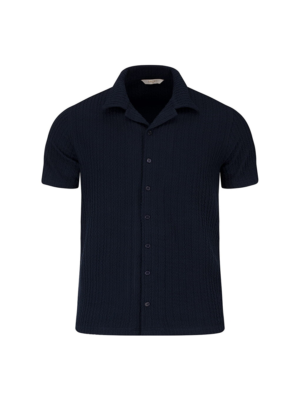 Lacivert Regular Fit Apaş Yaka Gömlek