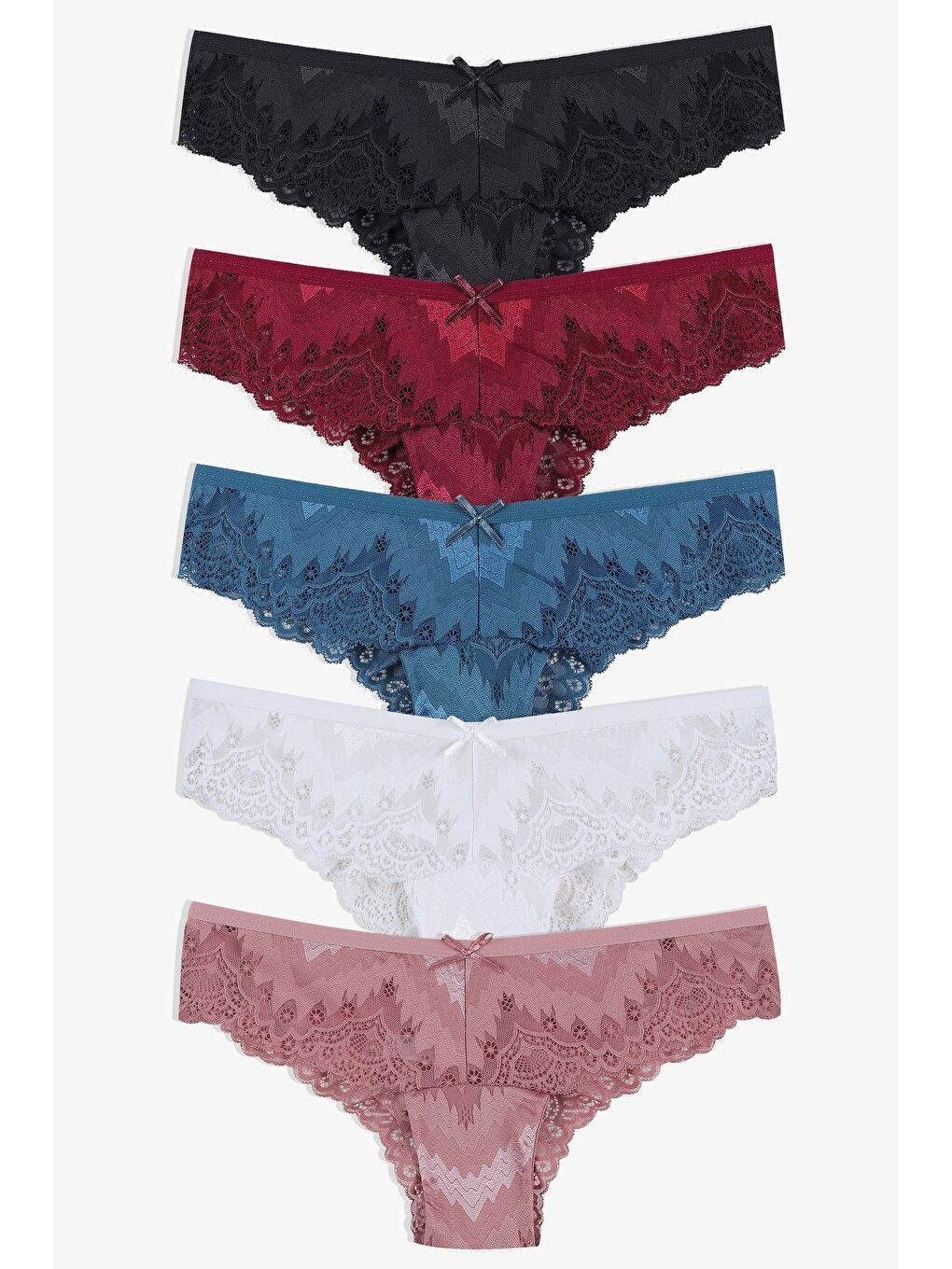 Mavi Kadın 5'li Dantelli Fantezi Brazilian Külot