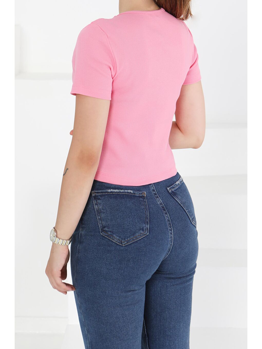 Kısa Kollu Body Pembe - 27418-3