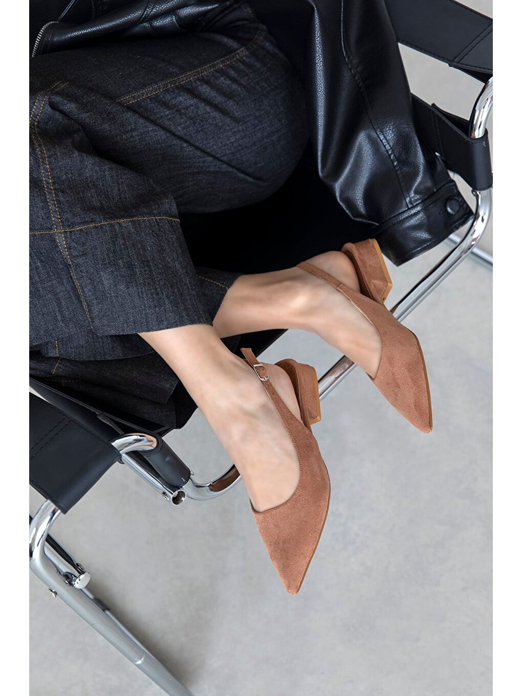 Kahverengi Jesse Kadın Topuklu Süet Ayakkabı Taba-1