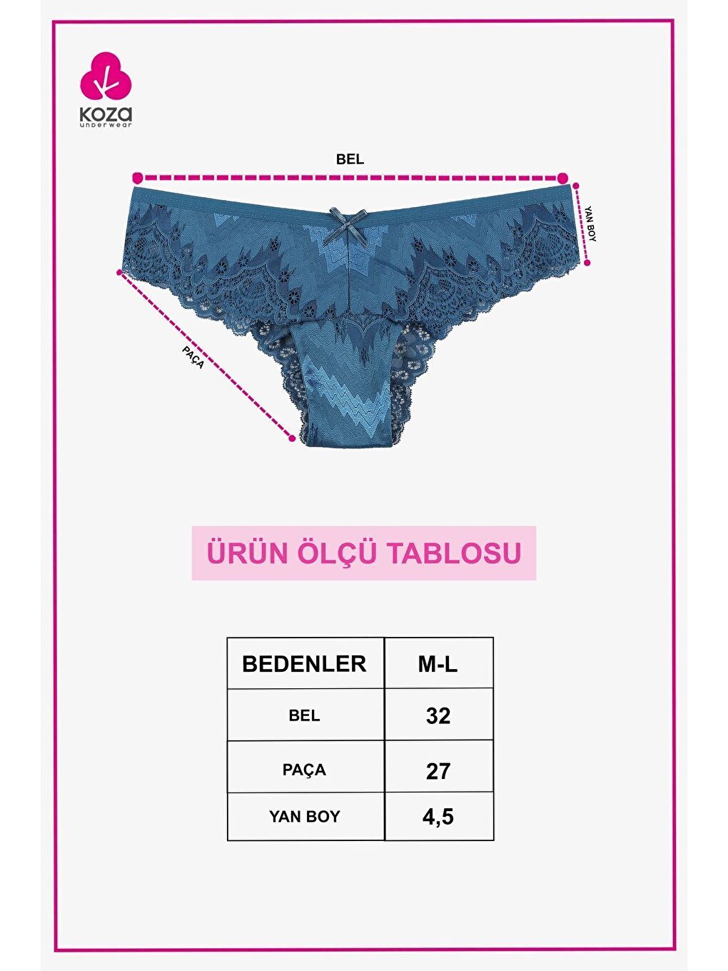 Mavi Kadın 5'li Dantelli Fantezi Brazilian Külot-6