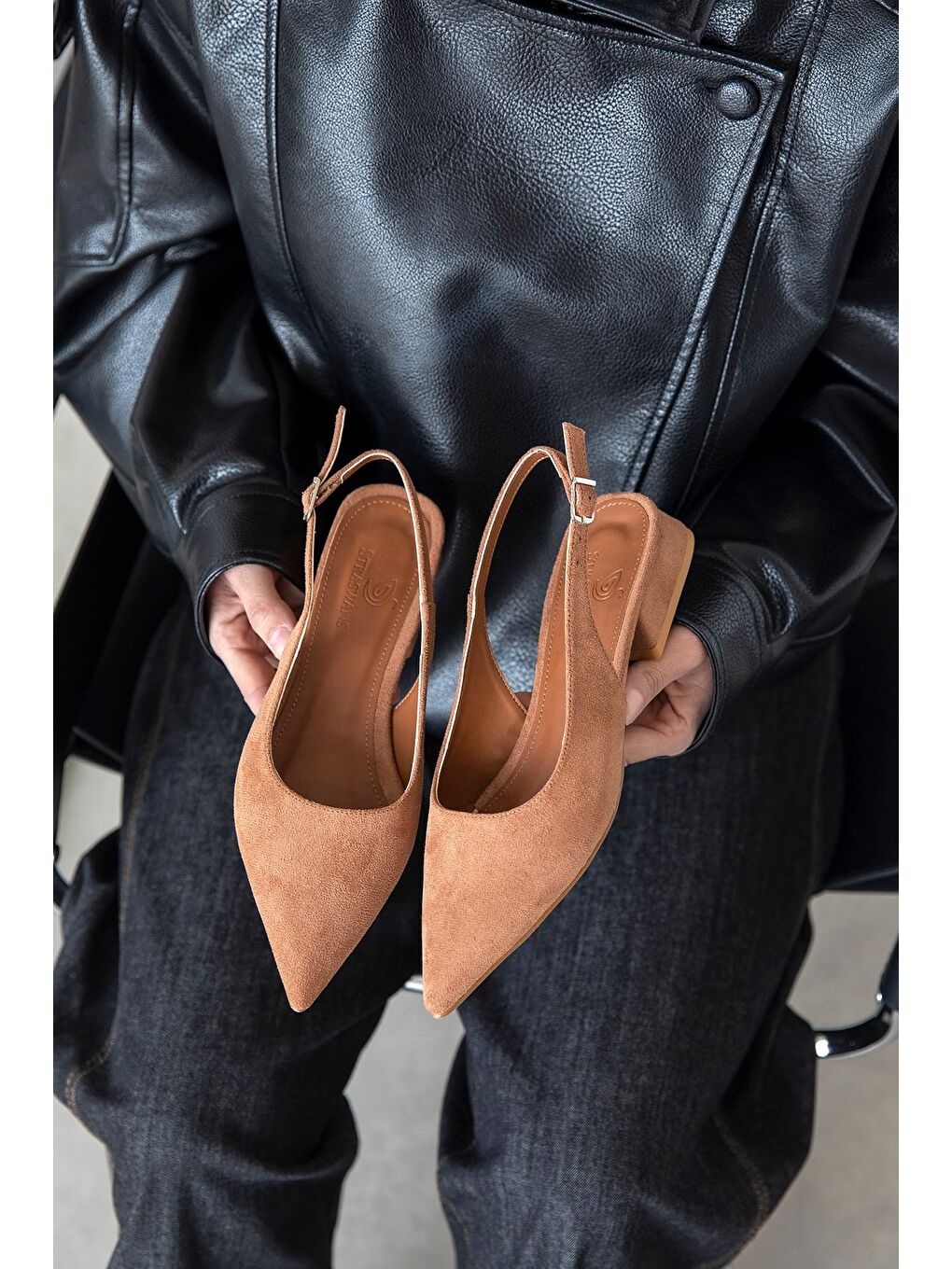 Kahverengi Jesse Kadın Topuklu Süet Ayakkabı Taba-2