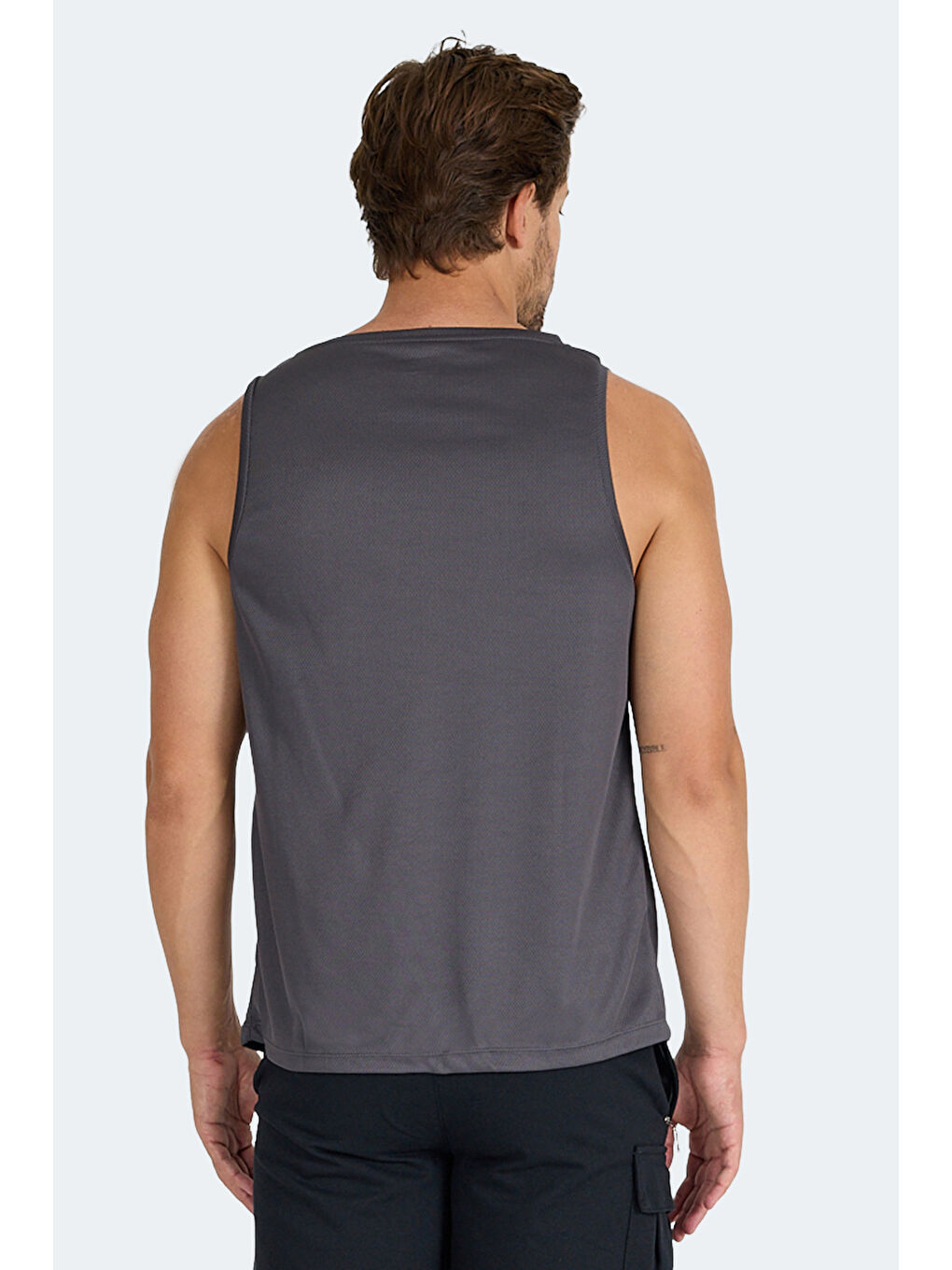 RUN I Erkek Kolsuz Tişört Atlet Antrasit-1