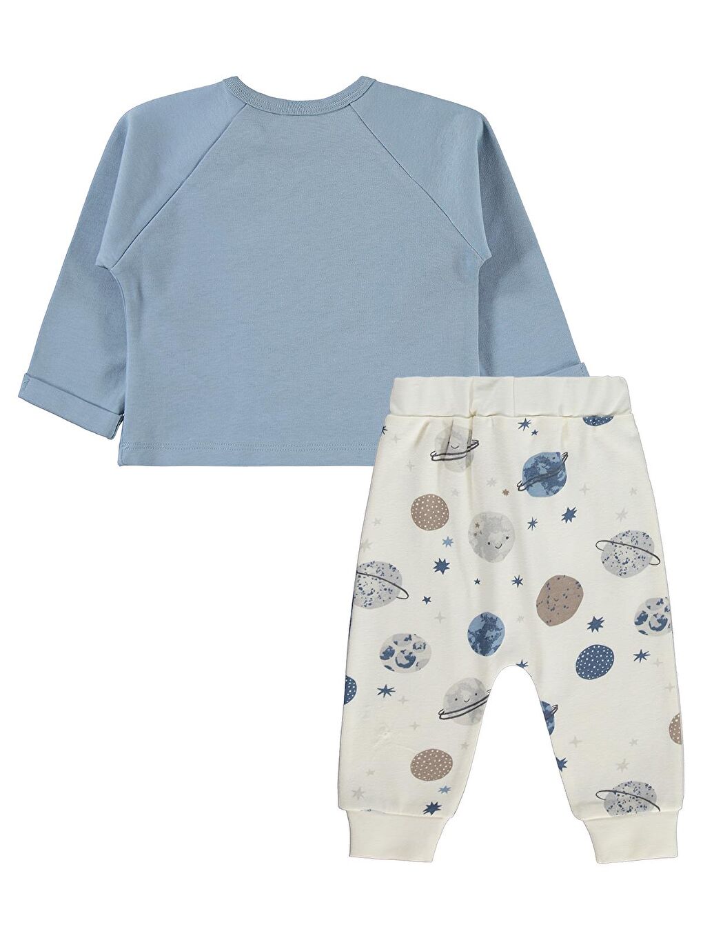 Baby Roket Baskı Gezgegen Empirme 6-18 Ay Takım - Mavi-2