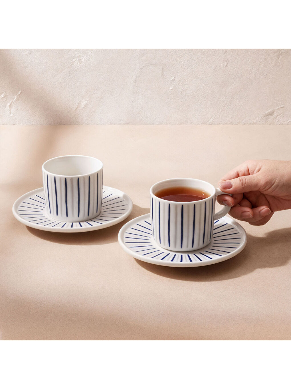 Ekru Mental 4 Parça 2 Kişilik Çay Takımı 6733-1