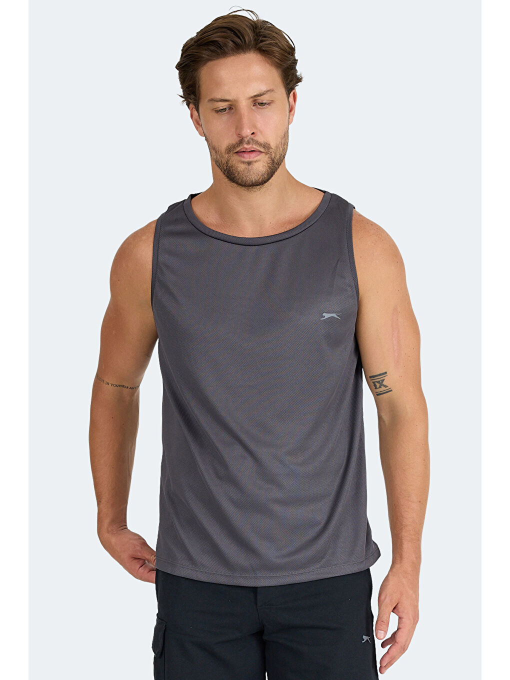 RUN I Erkek Kolsuz Tişört Atlet Antrasit-2