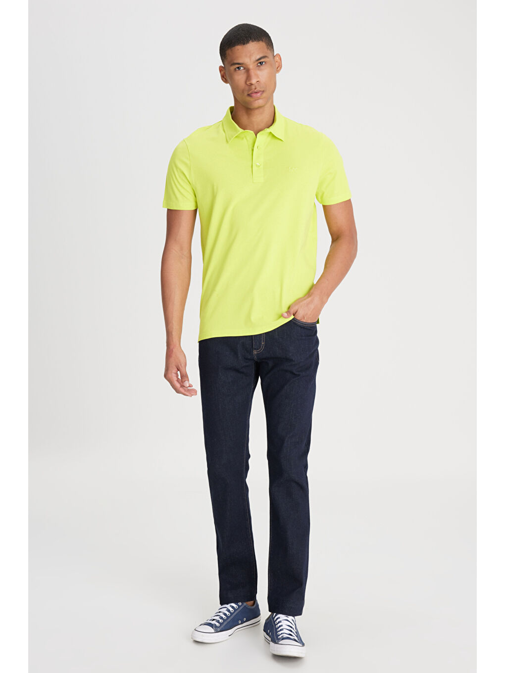 Regular Fit Normal Kesim Polo Yaka %100 Pamuk Sarı Tişört-2