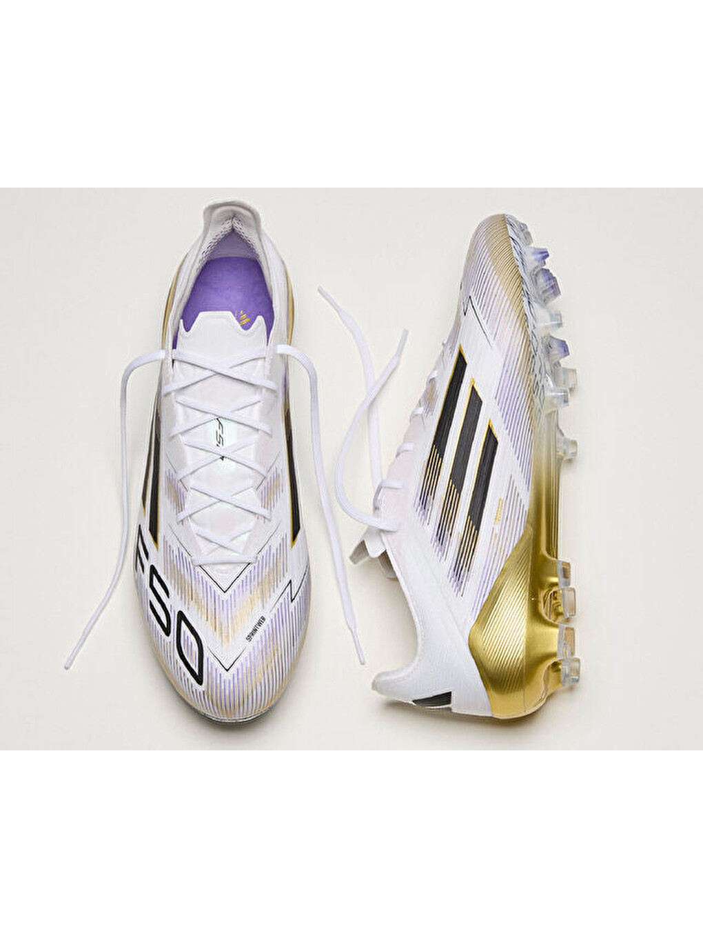 F50 Elite Fg Erkek Çim Zemin Kramponu Jh7617 Beyaz-1