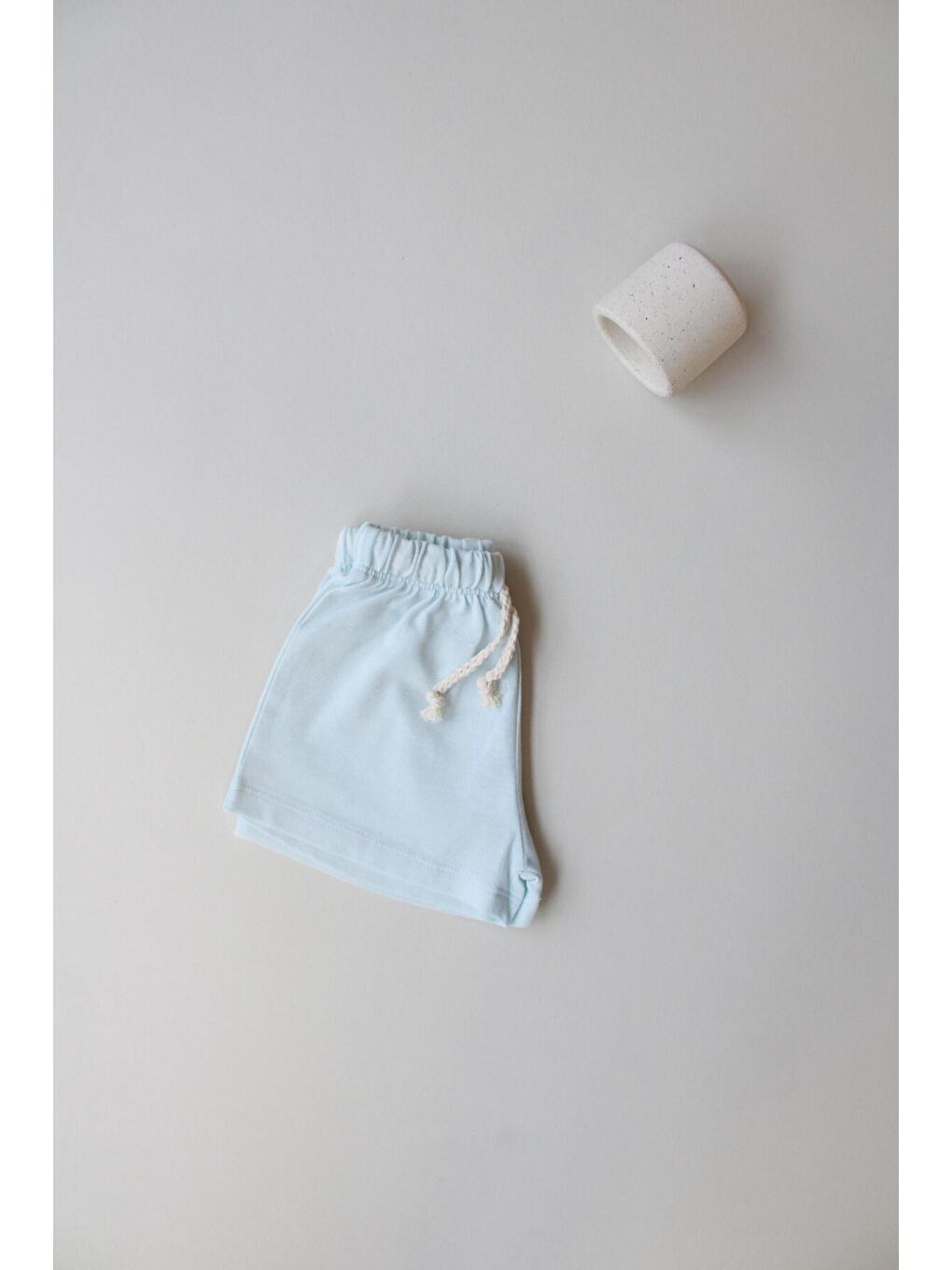Açık Mavi Bağcıklı Basic Şort-3