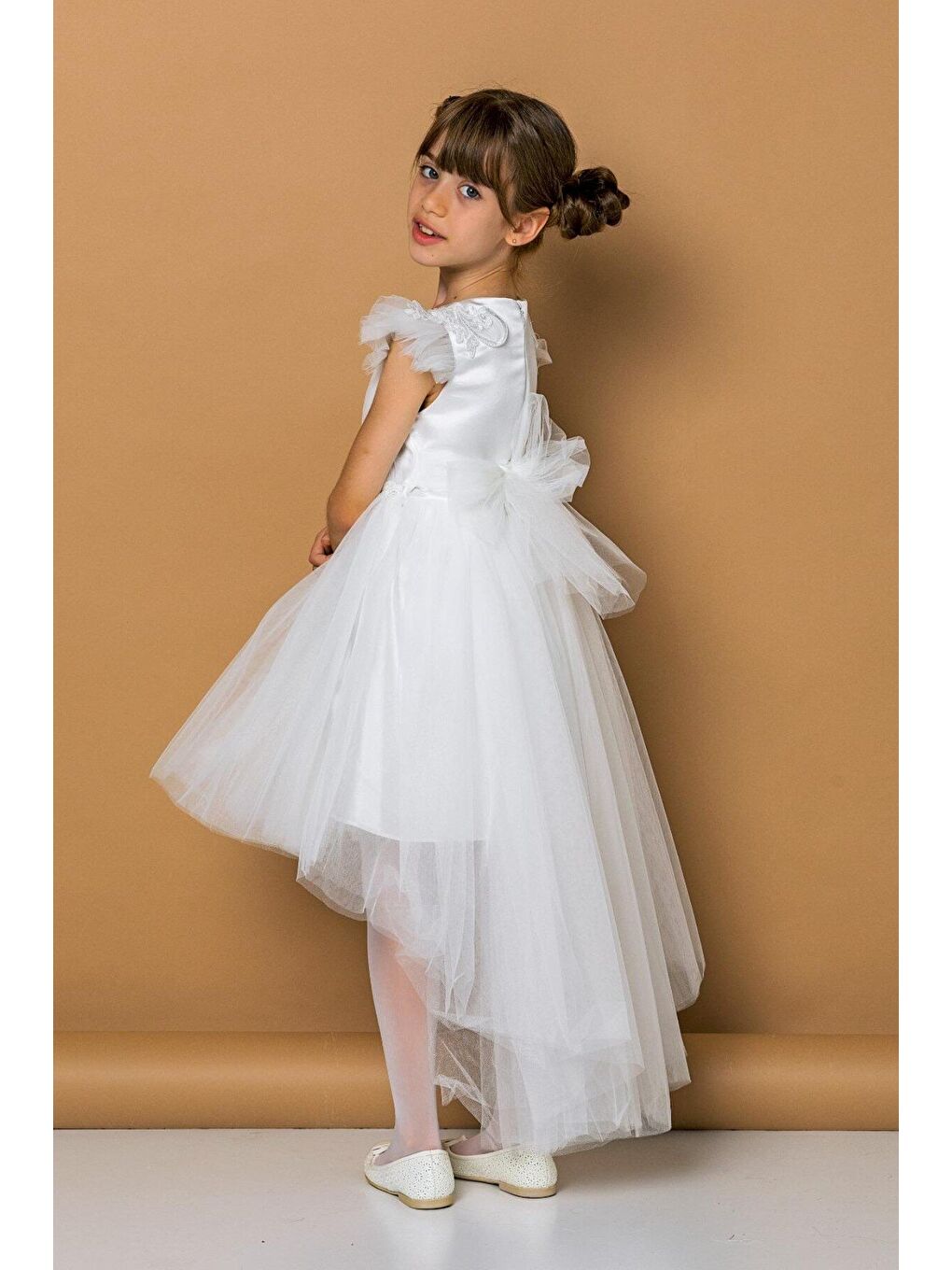 Ekru Kız Çocuk Abiye-1