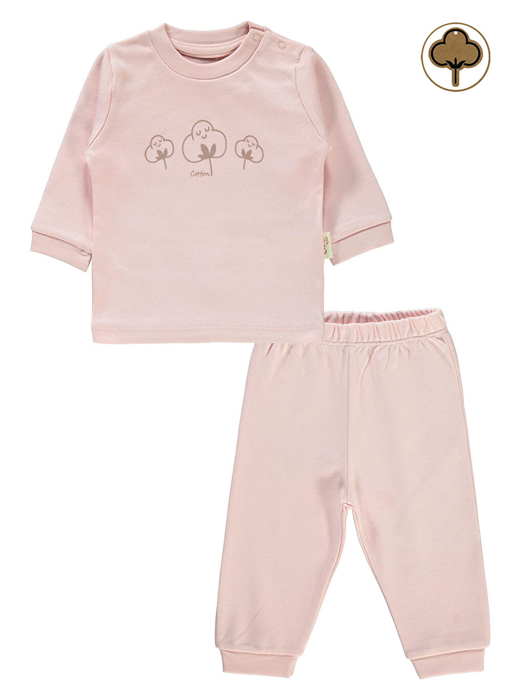 Civil Pembe Baby Bebek Organik Pijama Takımı 1-9 Ay Pembe