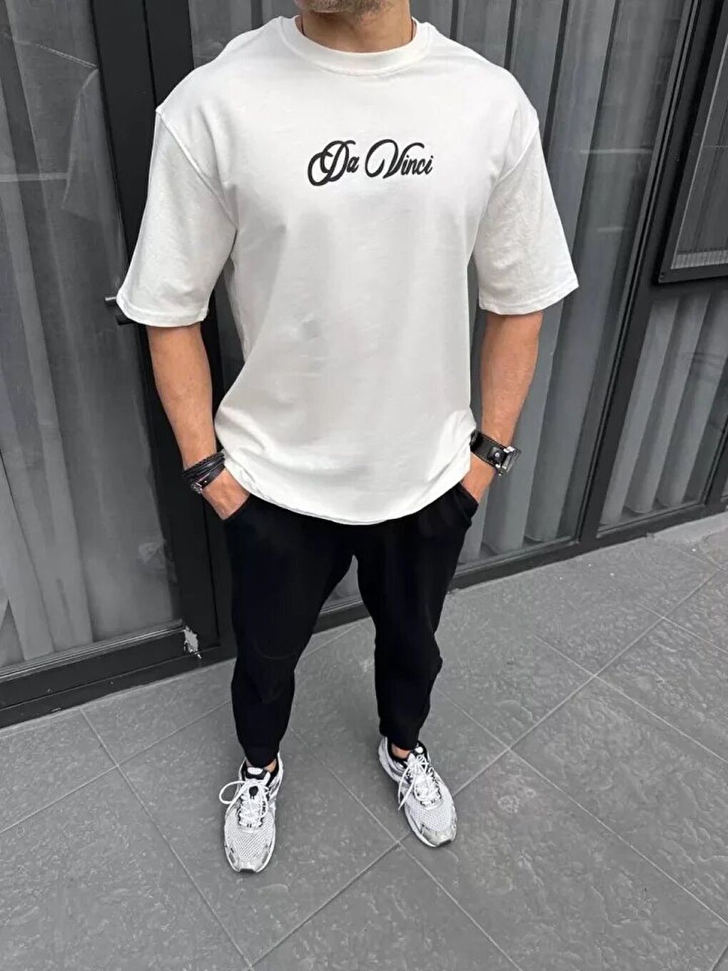 Unisex Baskılı Oversize T-Shirt - Beyaz-2