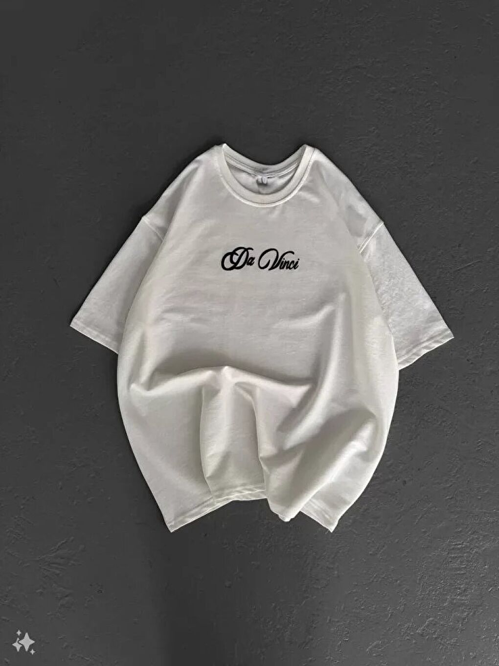 Unisex Baskılı Oversize T-Shirt - Beyaz-3