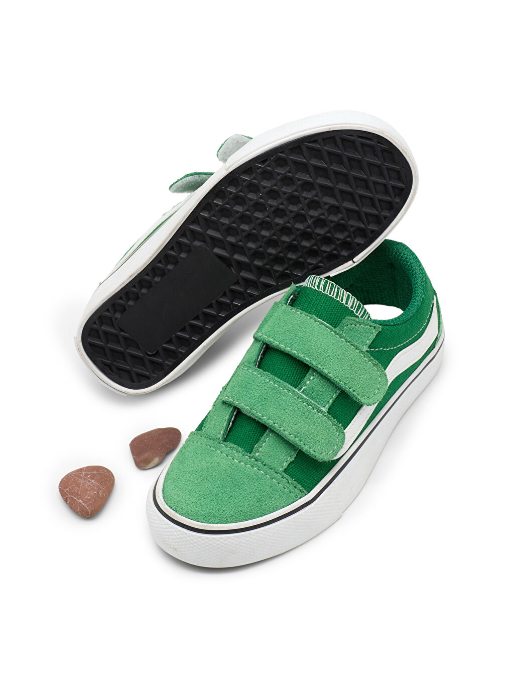 Çocuk Unisex Yeşil Kauçuk Taban Rahat Kalıp Çift Cırtlı Ayakkabı-2