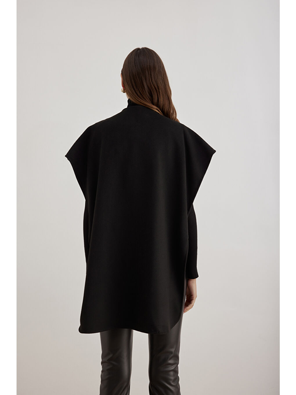 Siyah 18182111 Kolsuz Düğme Detaylı Kap-5