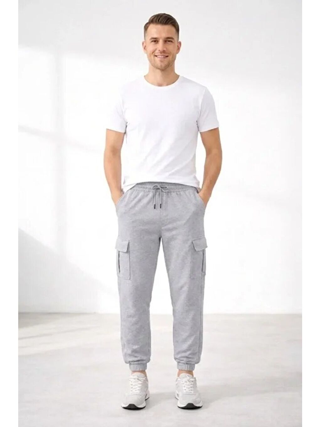 Gri Erkek Jogger Eşofman Altı Regular Fit-1