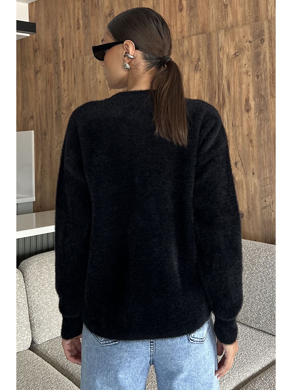 Siyah Alt Kısmı Fırfırlı Yumoş Triko Ceket (s,m,l,xl Uyumludur)-4