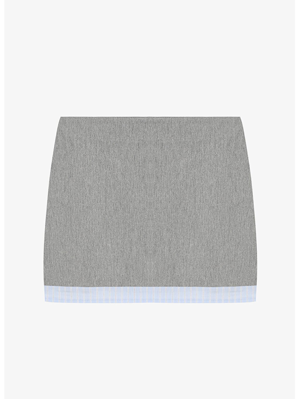 Kumaş Garnili Mini Etek Gri