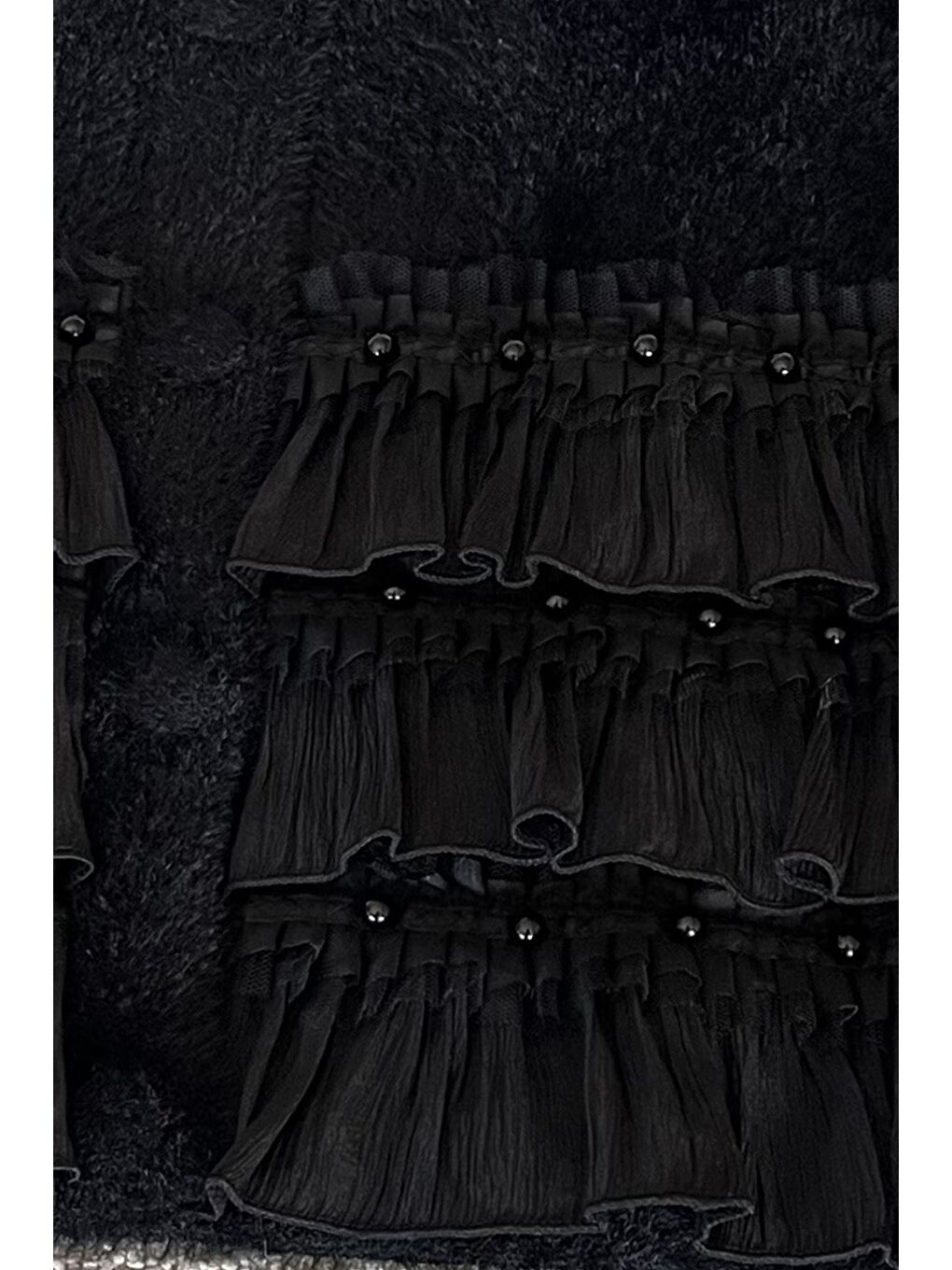 Siyah Alt Kısmı Fırfırlı Yumoş Triko Ceket (s,m,l,xl Uyumludur)-5