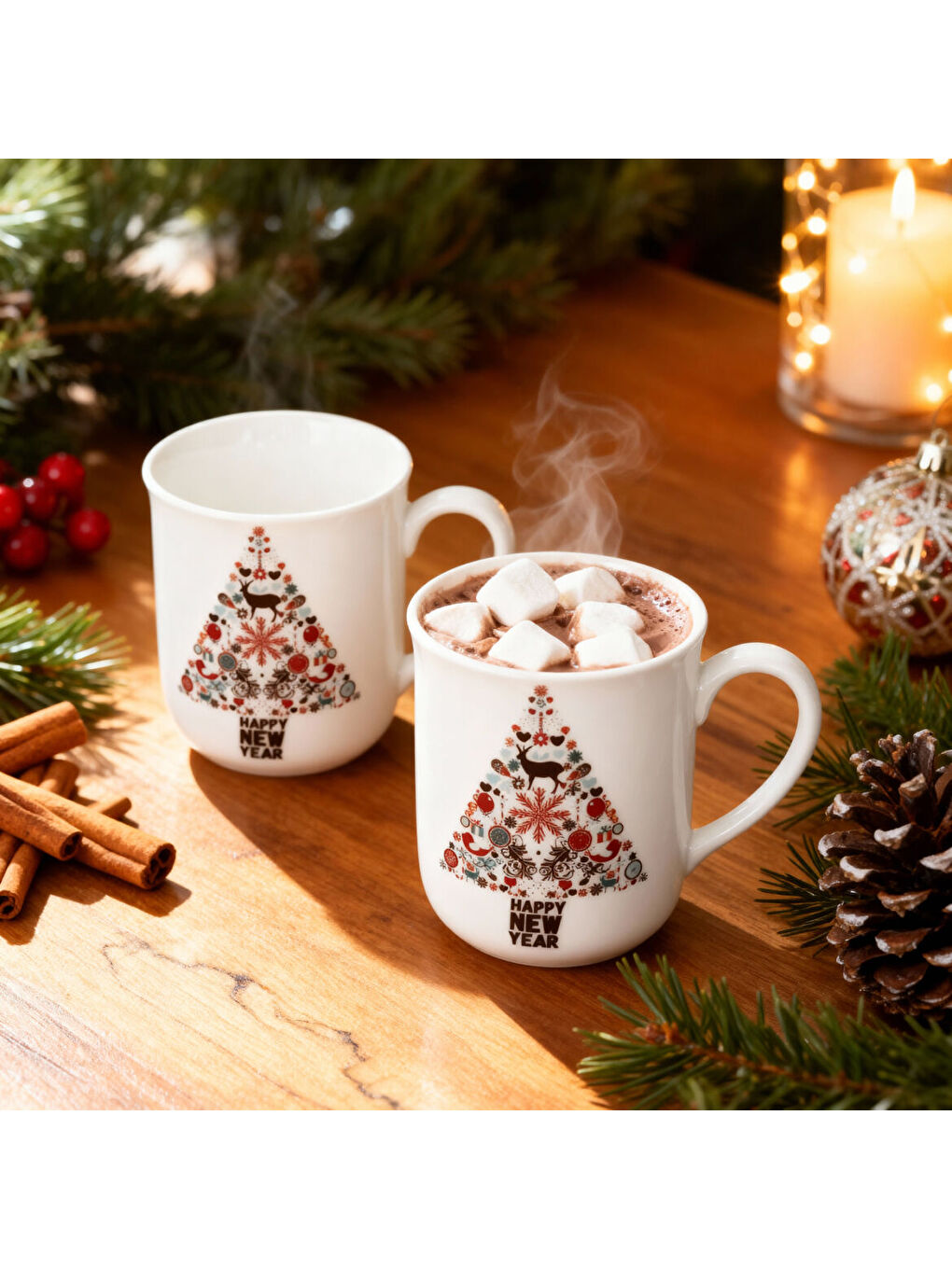 Ekru Enternasyonel 2 Adet Mug Bardak