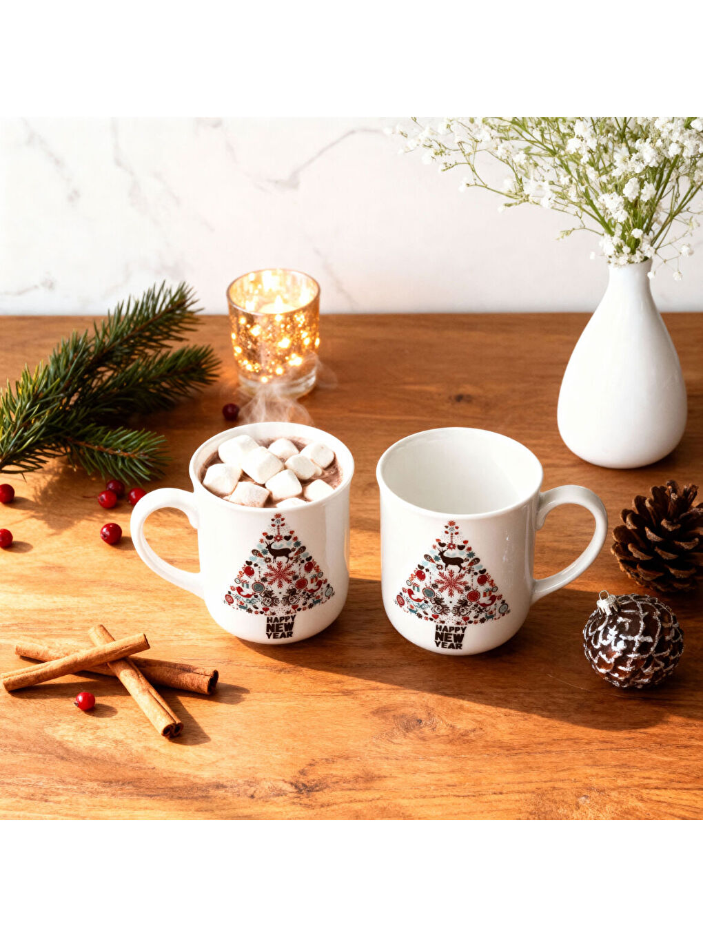 Ekru Enternasyonel 2 Adet Mug Bardak-1