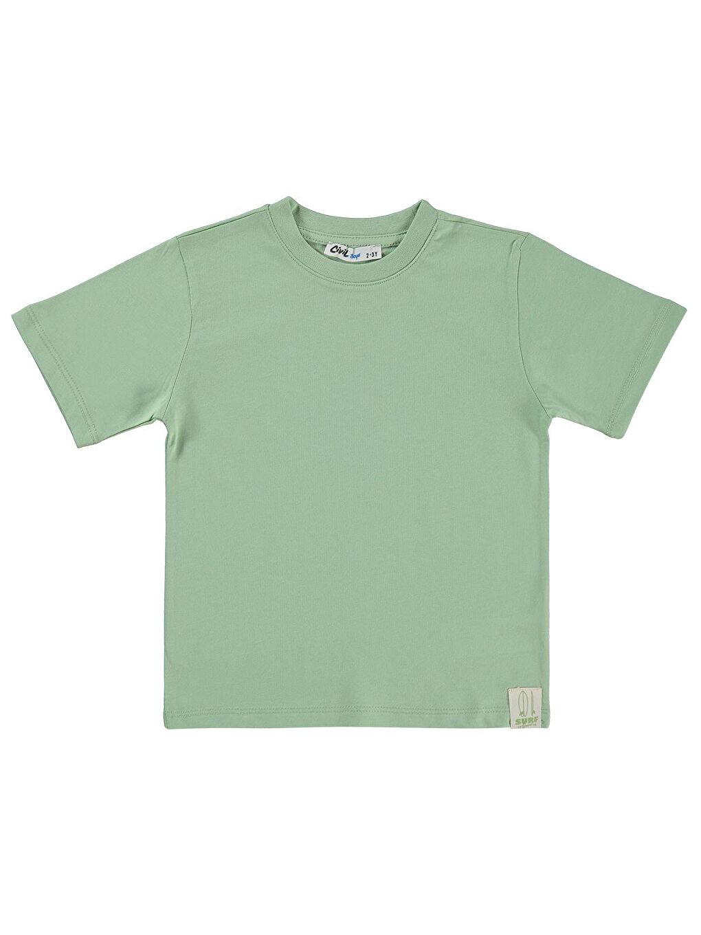 Boys Basic Surf Etiketli 2-5 Yaş Tişört - Yeşil