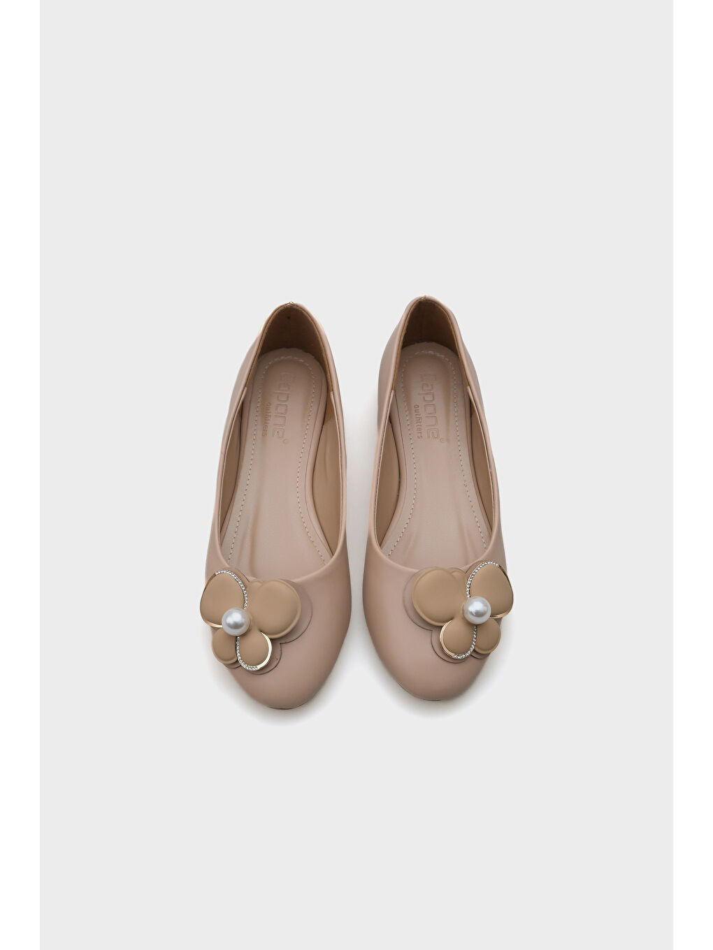 Bej Blanca İncili Çiçekli Aksesuarlı Kadın Babet-5