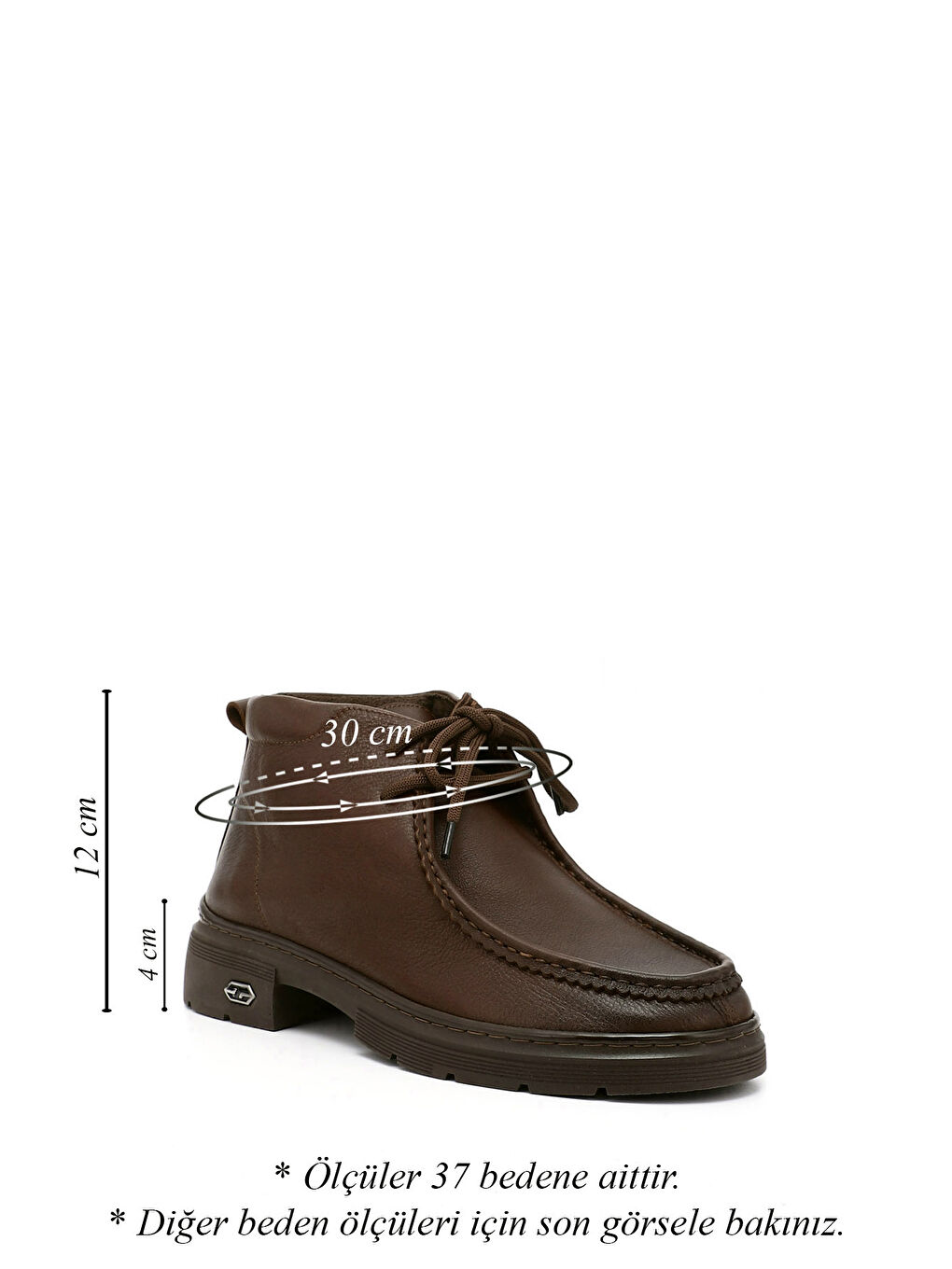 Kahverengi Kadın KOYU KAHVERENGİ Bağcıklı Hakiki Deri Comfort Bot-1