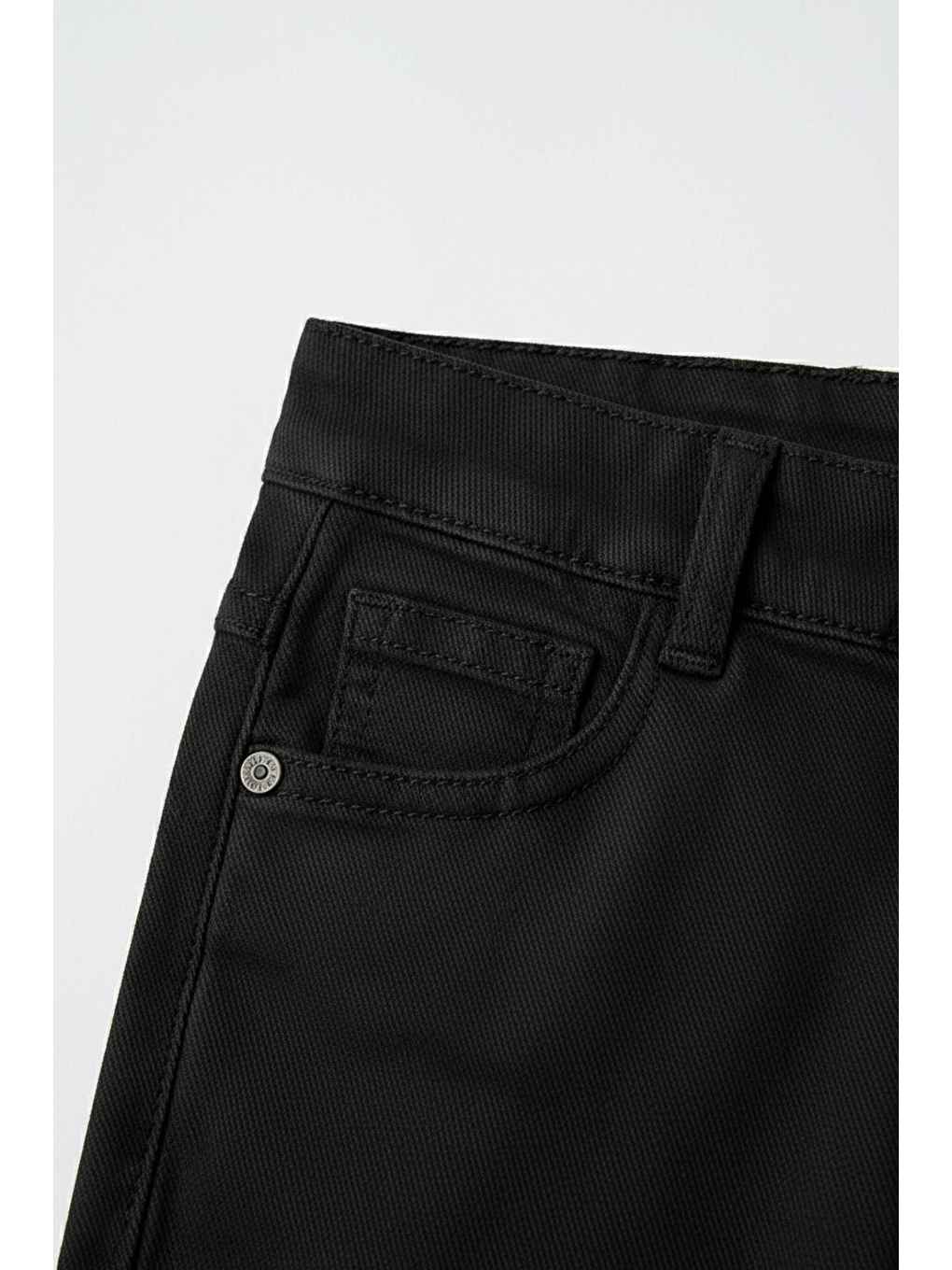 Çocuk Pamuklu Siyah Pantolon – Düz Kesim, Cepli-1