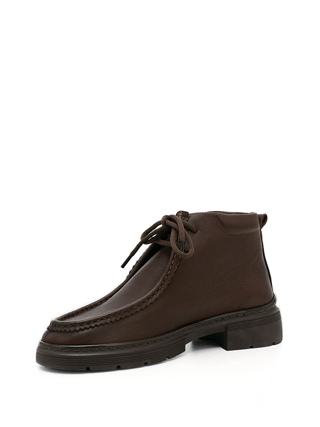 Kahverengi Kadın KOYU KAHVERENGİ Bağcıklı Hakiki Deri Comfort Bot-3