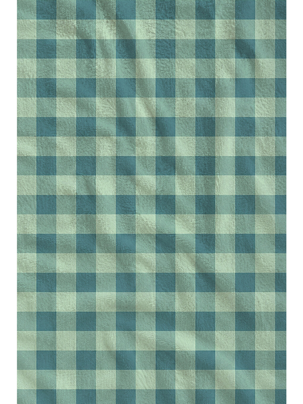 Retro Pastel Mint Yeşili Ekose Kareli Yazlık Desenli 70x150 Plaj Havlusu - Pamuklu Banyo Havlusu-2