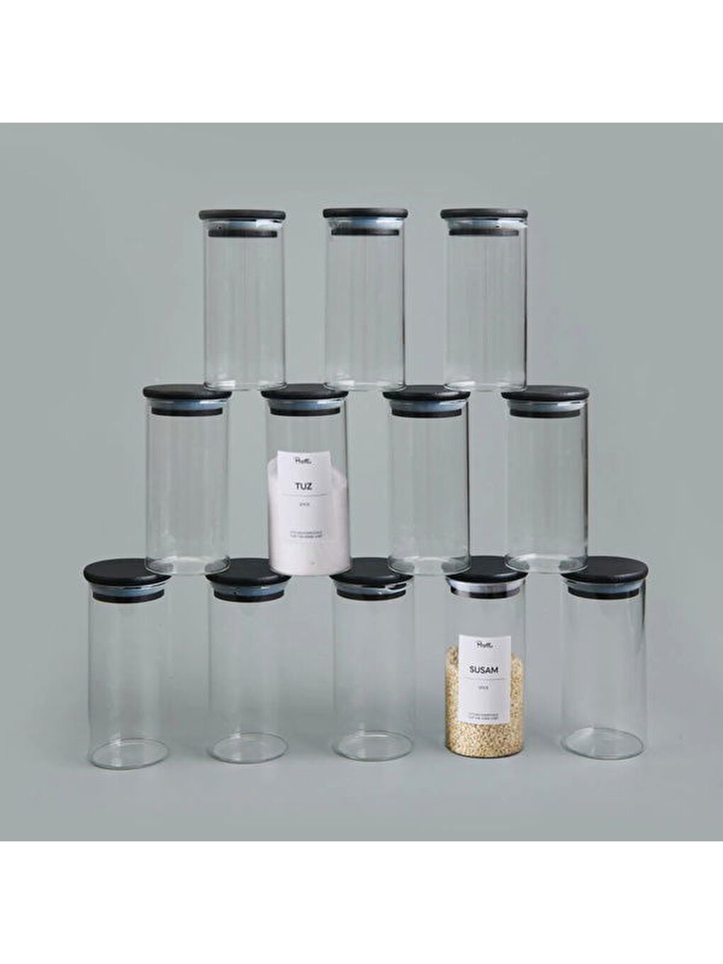 Karışık Riga 12'li Baharatlık - Siyah / Şeffaf - 300 ml-6