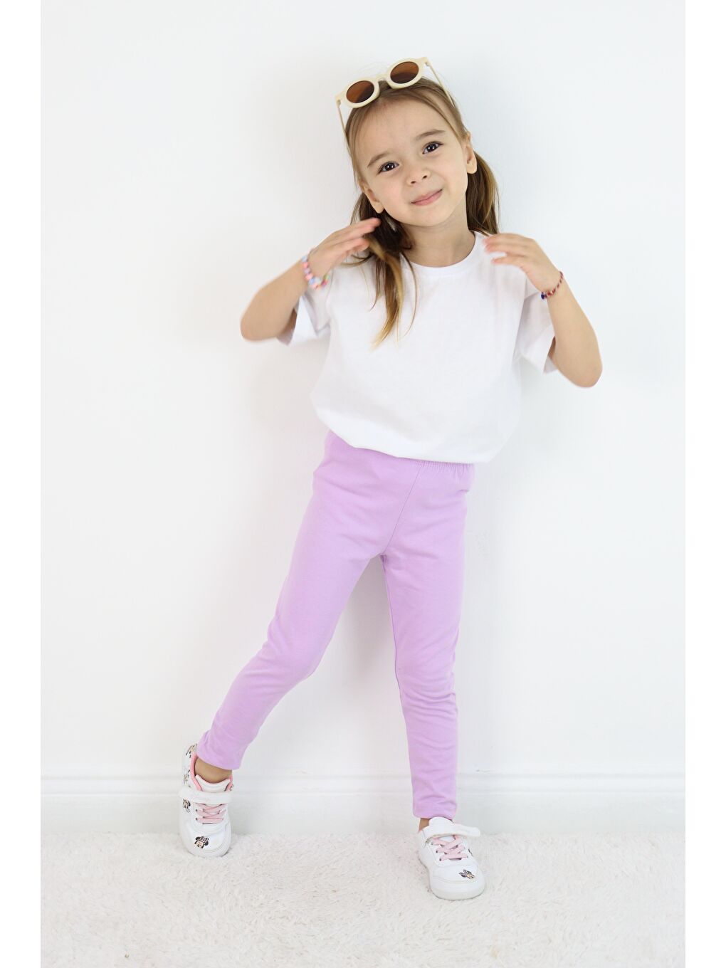 Mor Basic Kız Çocuk Tayt %100 Pamuk 6 Ay 5 Yaş-3