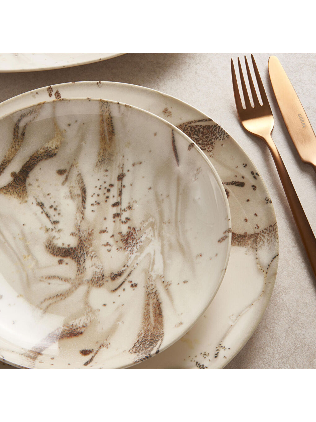 Ekru Camelia 26 Parça 6 Kişilik Yemek Takımı 28192-3