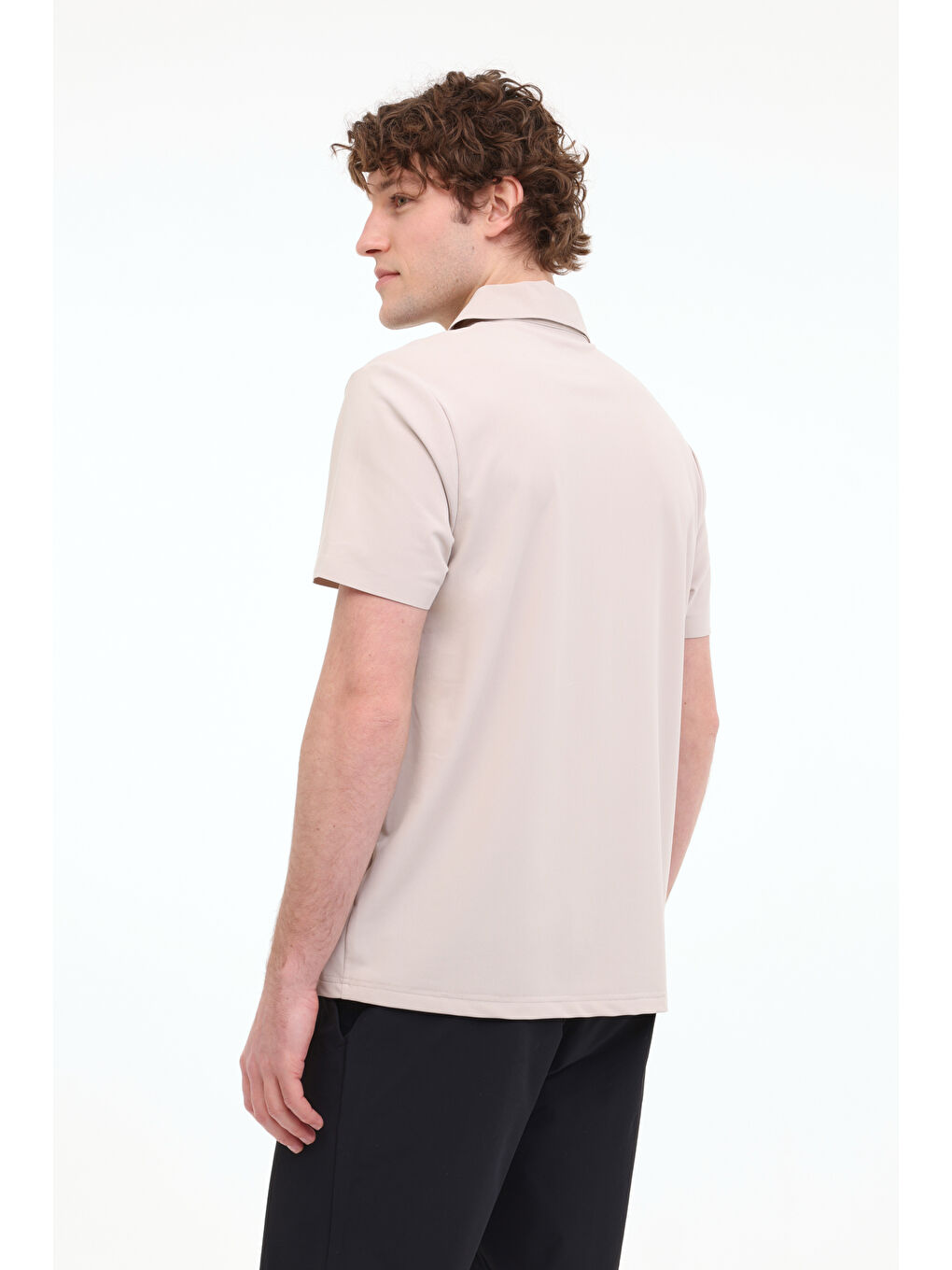 Gri MB GIRT 12P23001 5FX Taş Rengi Erkek Kısa Kol Tişört-1