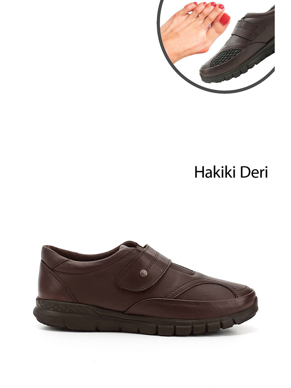 Kahverengi Kadın KAHVERENGİ Kemik Çıkıntısına Özel Hakiki Deri Comfort Ayakkabı