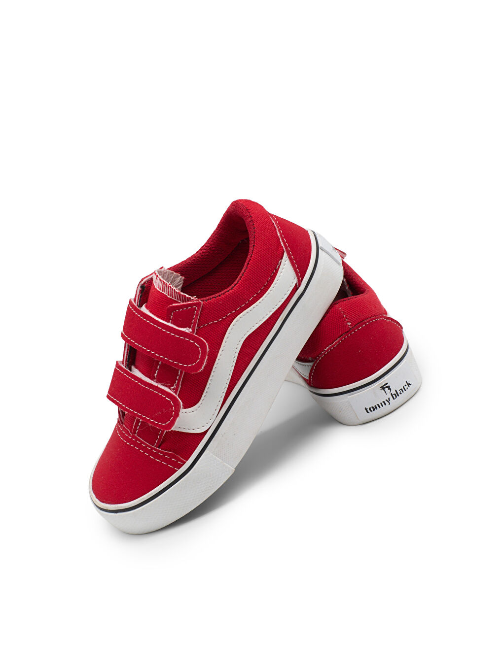 Çocuk Unisex Kırmızı Kauçuk Taban Rahat Kalıp Çift Cırtlı Ayakkabı-3