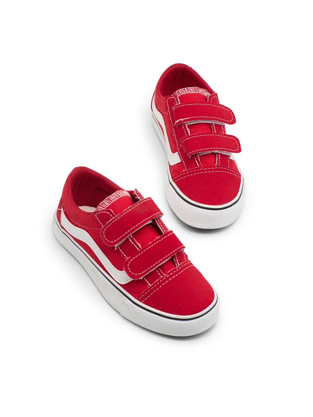 Çocuk Unisex Kırmızı Kauçuk Taban Rahat Kalıp Çift Cırtlı Ayakkabı-4