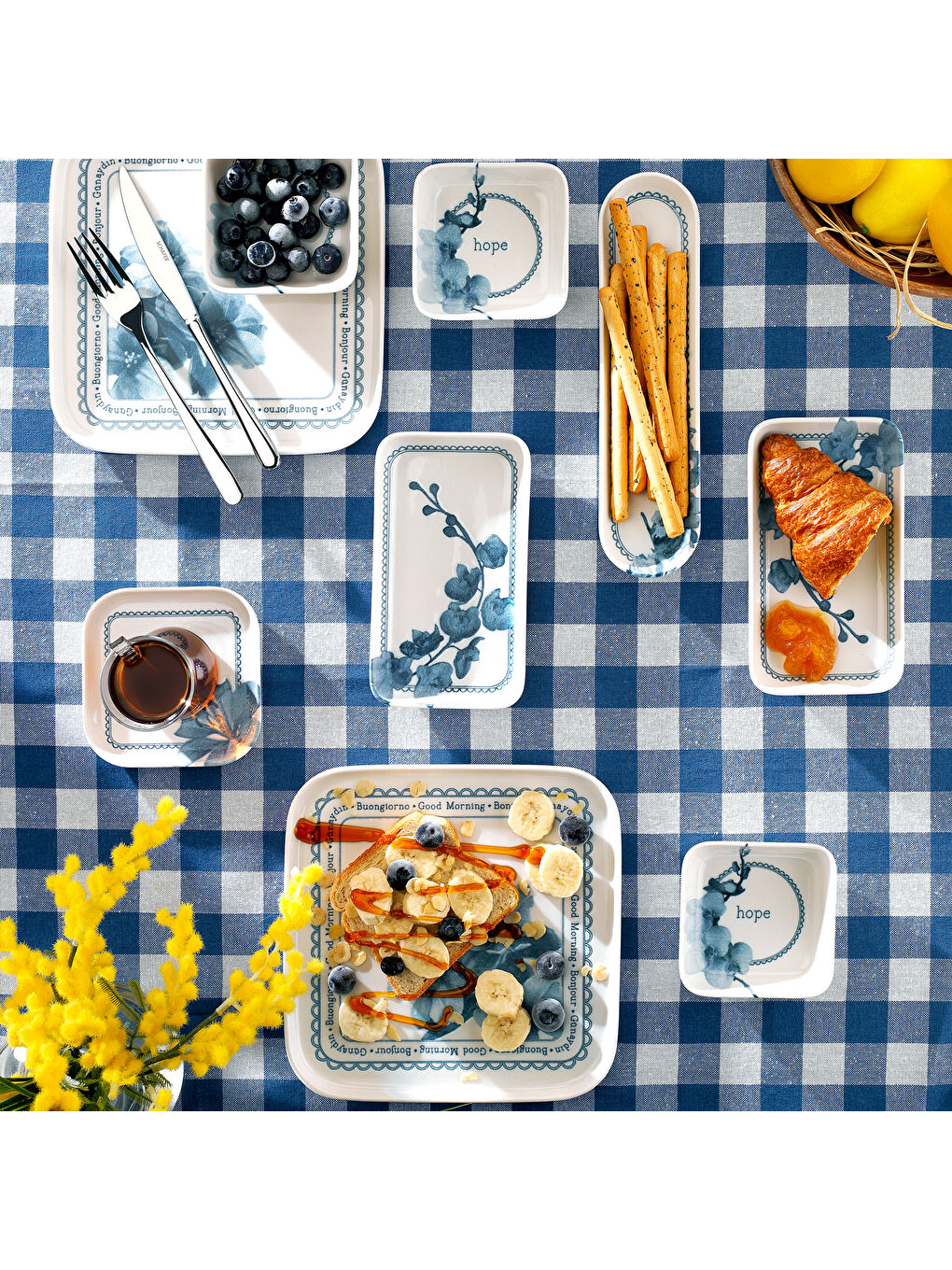 Luca Kahvaltı Takımı 32 Parça-Mavi-1