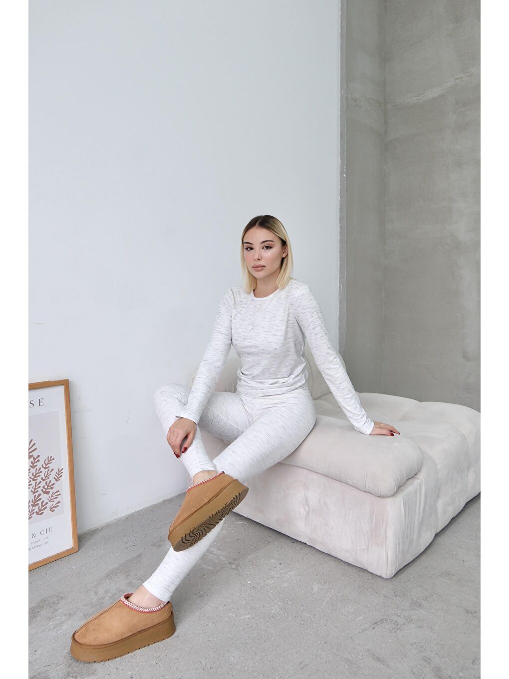 Bisiklet Yaka Soft Uzun Kol Tişört Gri-5