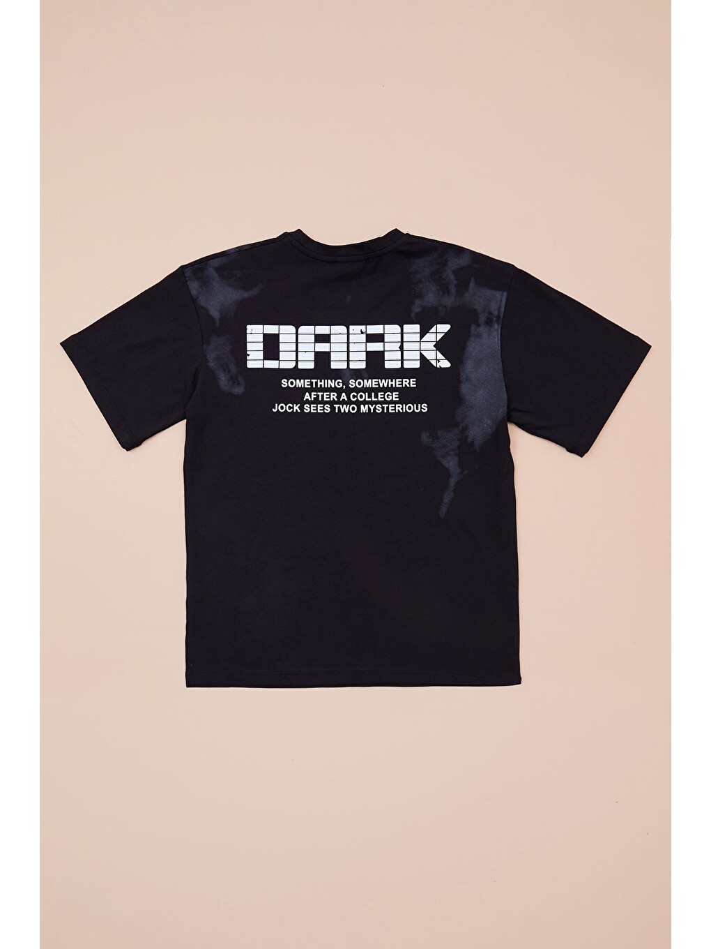 Siyah Dark Baskılı Bisiklet Yaka Erkek Çocuk Tişört-2