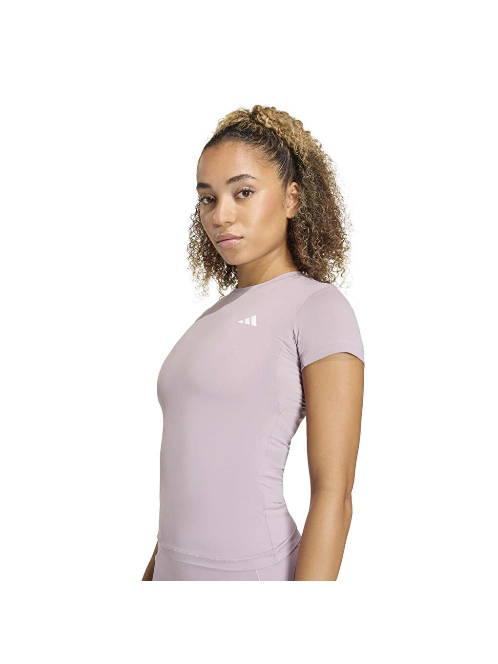 Power Essentials Workout Contour Kadın Pembe Yuvarlak Yaka Tişört-1