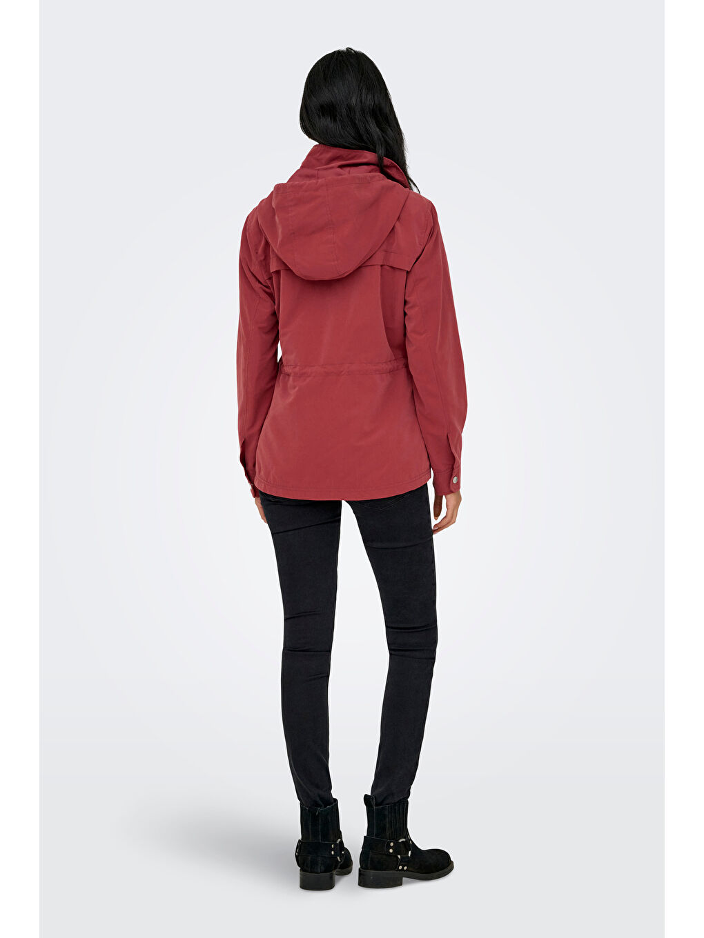 Kahverengi Onlnewstarline Regular Fit Kapüşonlu Cepli Mevsimlik Kadın Mont 15218612-2